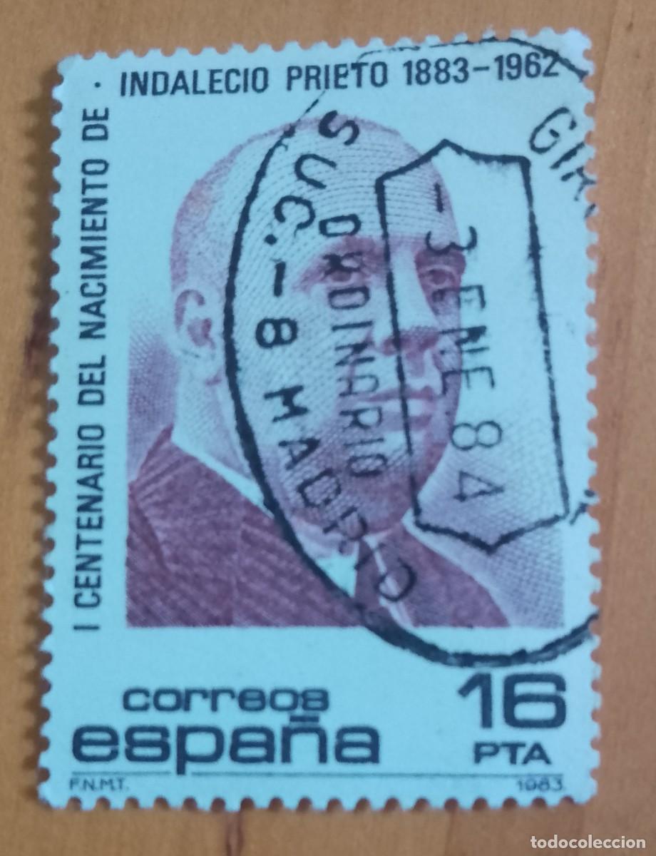 Sellos: ESPA&Ntilde;A,A&Ntilde;O 1983, EDIFIL 2731 - INDALECIO PRIETO - MATASELLO IDENTIFICATIVO: 3 ENE 84 SUC. 8 MADRID