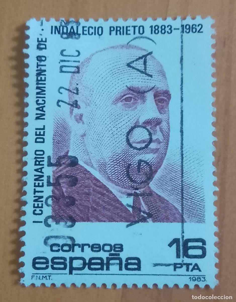 Sellos: ESPA&Ntilde;A,A&Ntilde;O 1983, EDIFIL 2731 - INDALECIO PRIETO - MATASELLO IDENTIFICATIVO: 22 DIC 83 VIGO