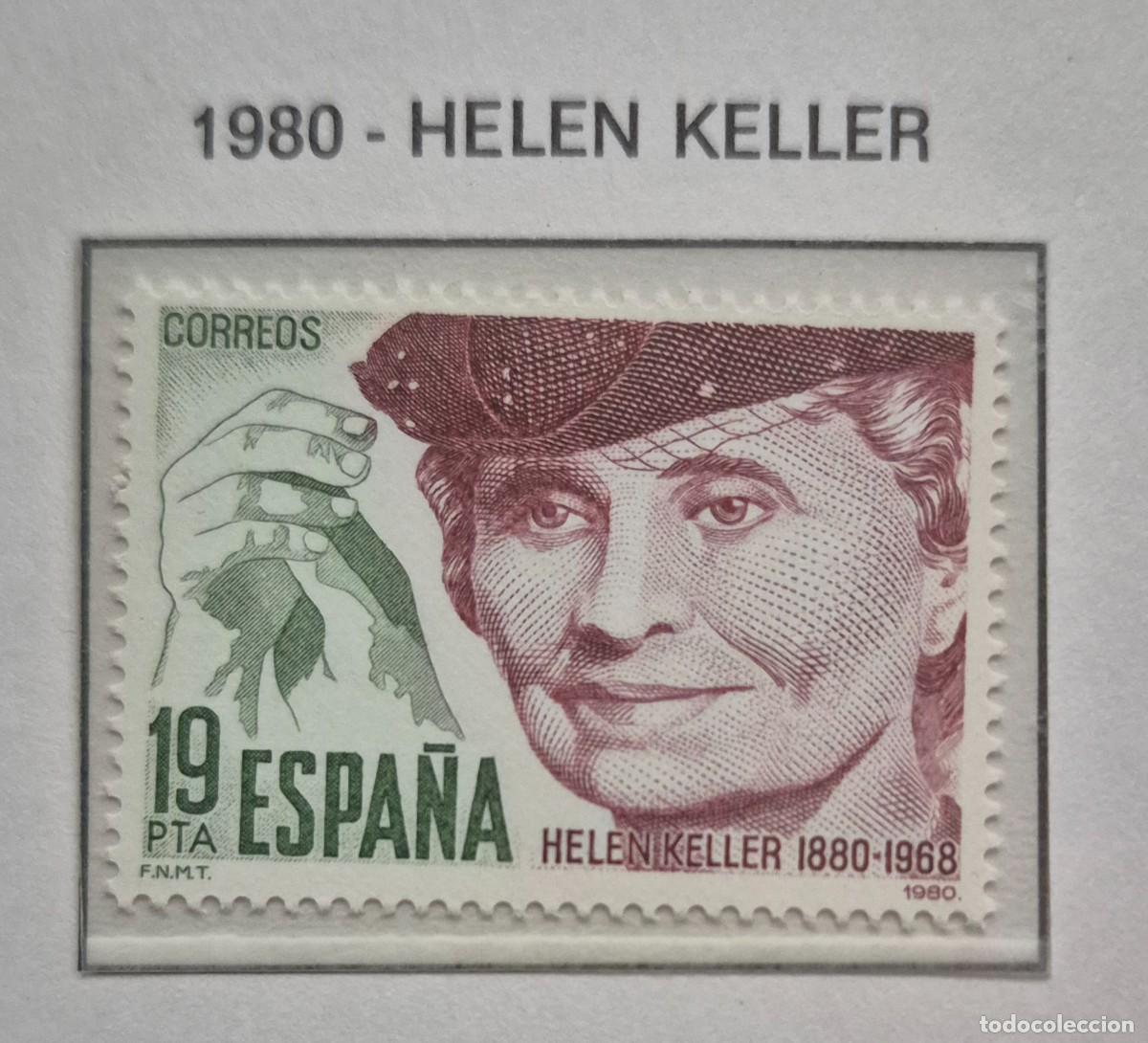Sellos: A&ntilde;o 1980 - Edifil N 2574** - 100 A&ntilde;os Helen Keller - Nuevo sin fijasello - Se env&iacute;a el de la imagen