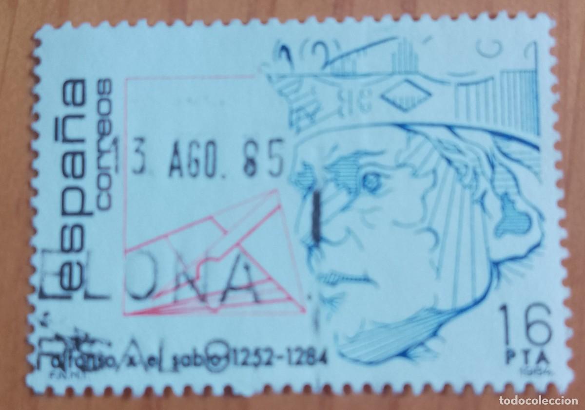 Sellos: ESPA&Ntilde;A,A&Ntilde;O 1984, EDIFIL 2759 - ALFONSO X - MATASELLO IDENTIFICATIVO: 13 AGO 85 BARCELONA