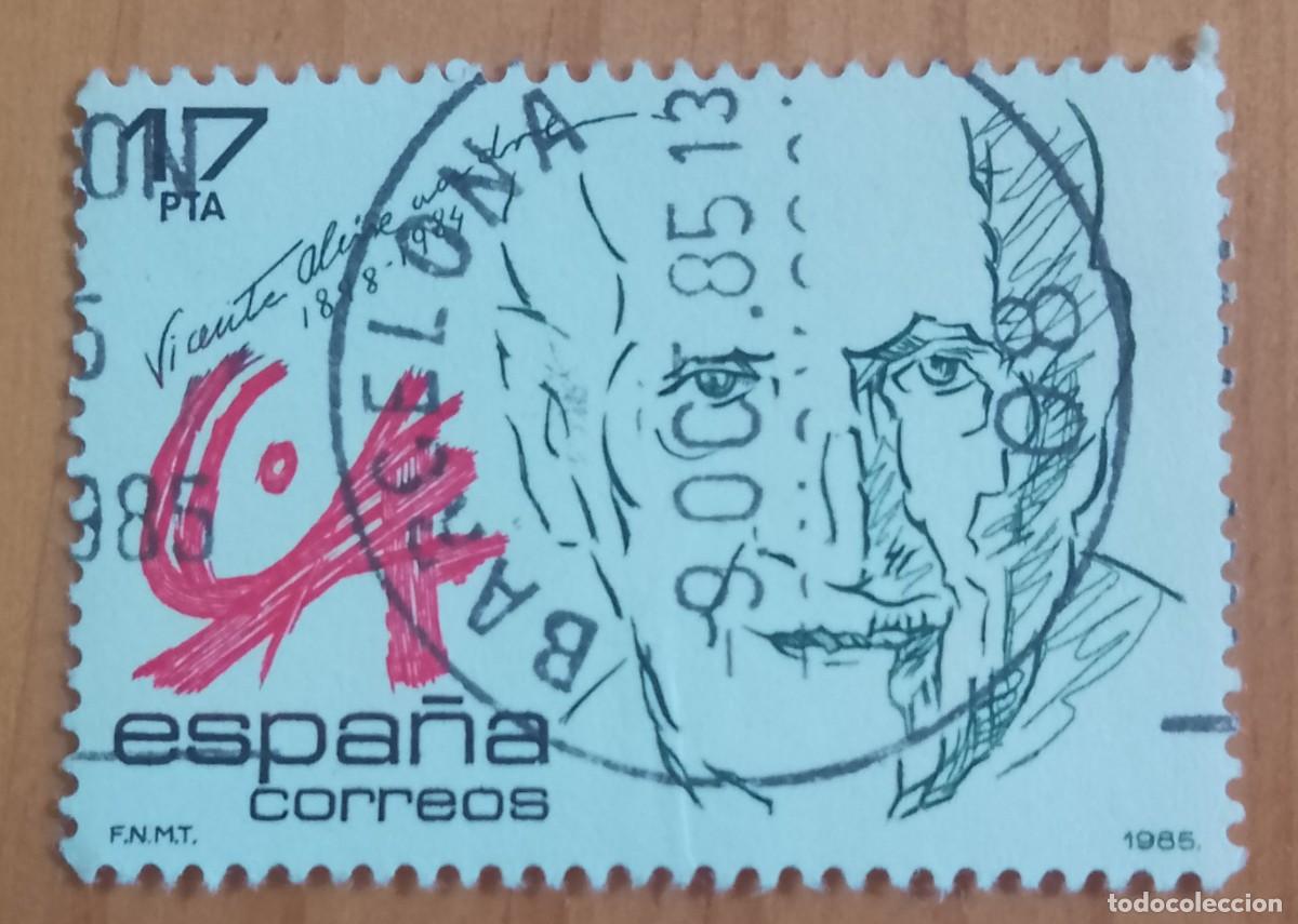 Sellos: ESPA&Ntilde;A,A&Ntilde;O 1985, EDIFIL 2808 - VICENTE ALEIXANDRE - MATASELLO IDENTIFICATIVO: 9 OCT 85 BARCEO9HA