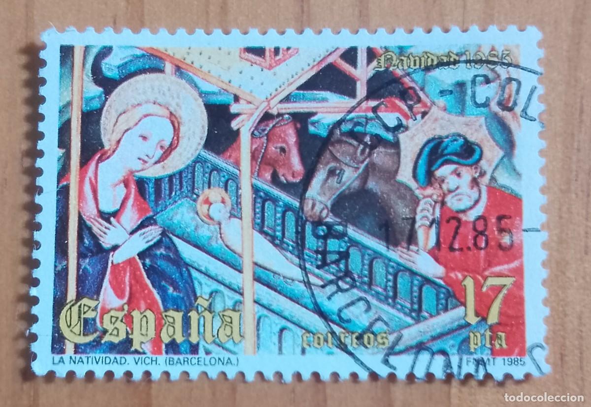 Sellos: ESPA&Ntilde;A,A&Ntilde;O 1985, EDIFIL 2818 - NAVIDAD - MATASELLO IDENTIFICATIVO: 17.12.85 BARCELONA