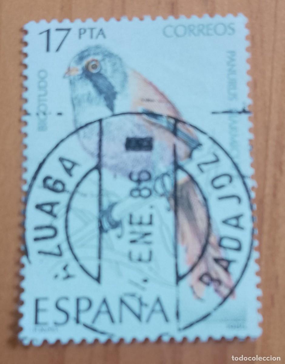 Sellos: ESPA&Ntilde;A, A&Ntilde;O 1985, EDIFIL 2723 - BIGOTUDO, P&Aacute;JARO -MATASELLO IDENTIFICATIVO: 24 ENE 86 AZUAGA BADAJOZ