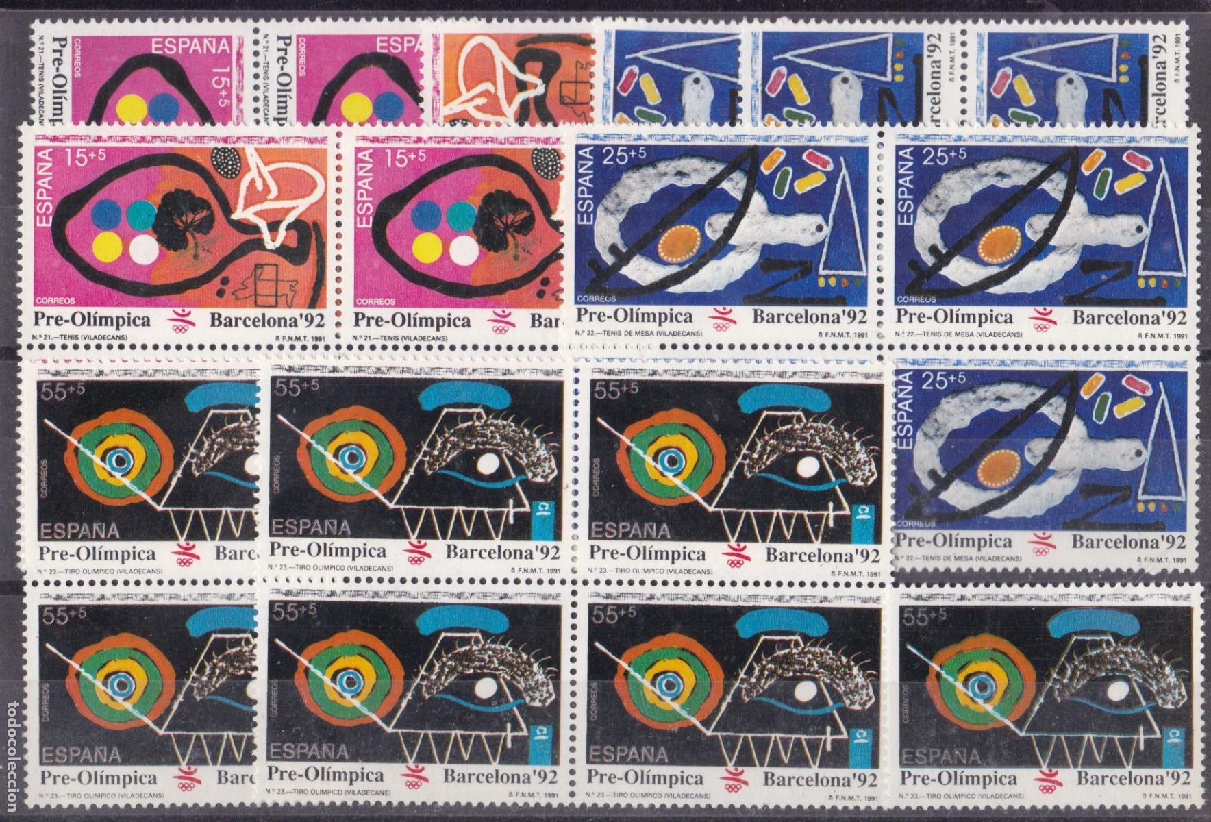 Stamps: FC4-84- Preol&iacute;mpica BARCELONa x 7 Series ** Sin Fijasellos .LUJO. VARIEDAD
