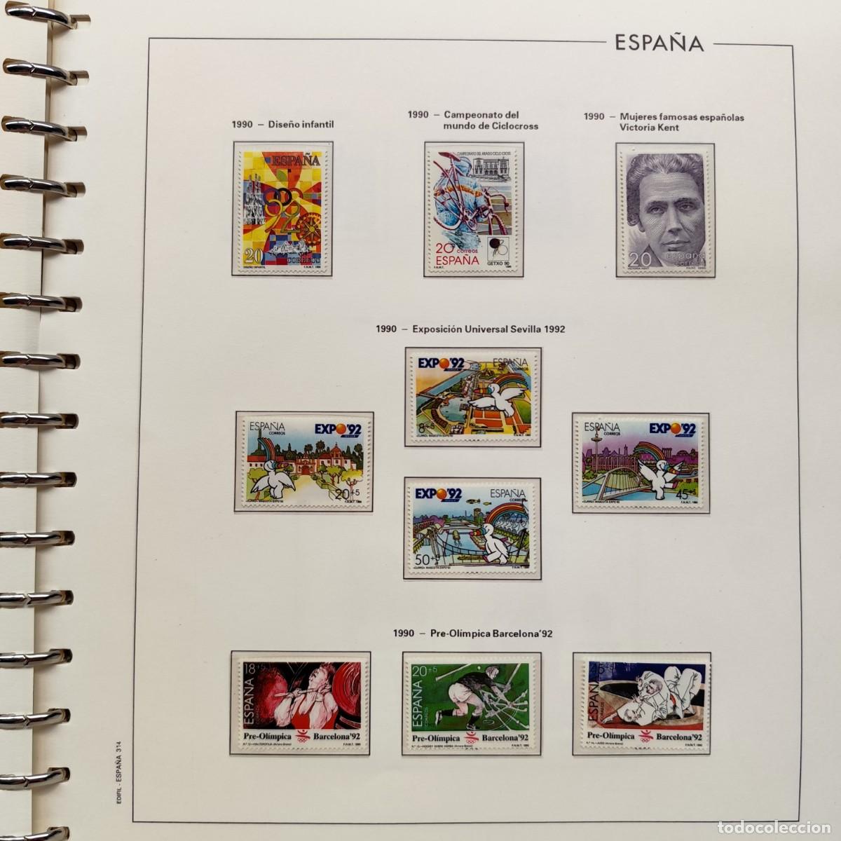 Sellos: COLECCION DE SELLOS ESPA&Ntilde;A - 1990 A 1991 - HOJAS EDIFIL NUEVOS - CON HOJAS - VER FOTOS / 423 (3)