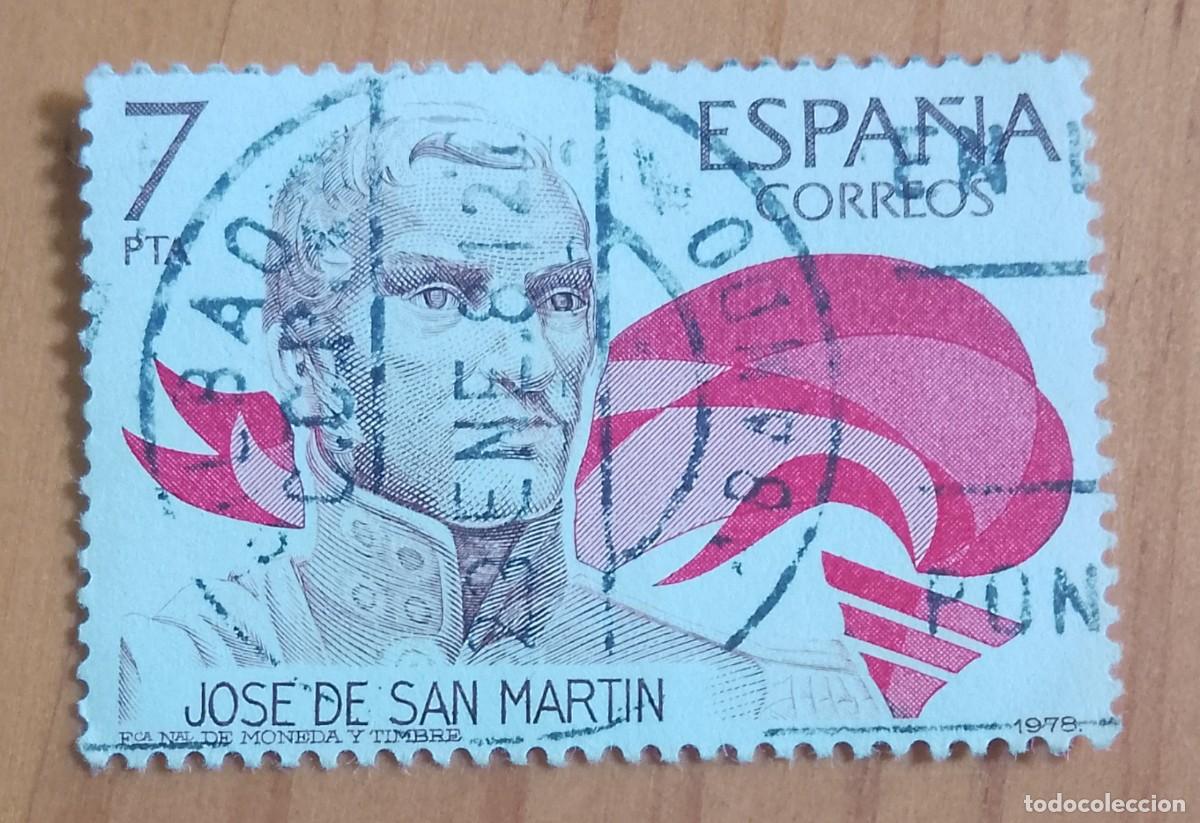Sellos: ESPA&Ntilde;A, A&Ntilde;O 1978, EDIFIL 2489, 7 PTA, JOSE SAN MARTIN, MAT. IDENT.. 23.ENE.81 ABANDO, BILBAO