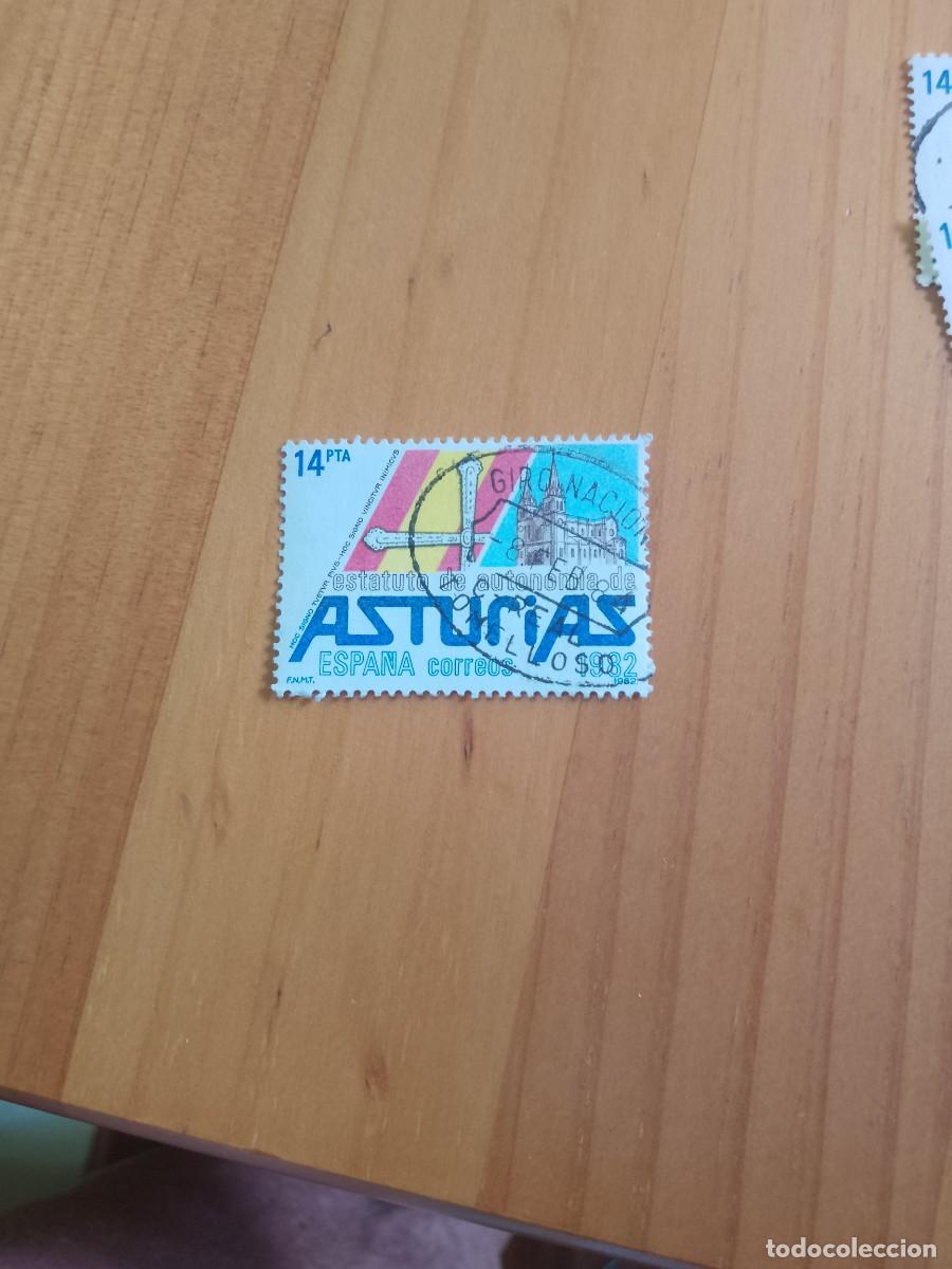 Sellos: ESPA&Ntilde;A, A&Ntilde;O 1982, ED. 2688, 14 PTA, ESTATUTO ASTURIAS - MAT. IDENT.: 8.FEB.84 TOMELLOSO