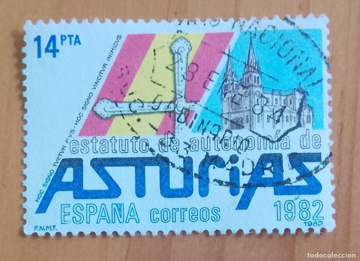 Sellos: ESPA&Ntilde;A, A&Ntilde;O 1982, ED. 2688, 14 PTA, ESTATUTO ASTURIAS - MAT. IDENT.: 28.ENE.84 SUC. 33 MADRID