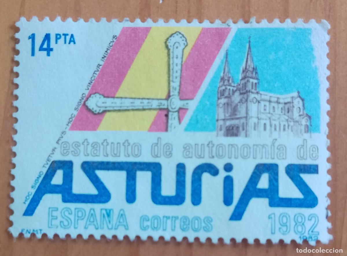 Sellos: ESPA&Ntilde;A, A&Ntilde;O 1982, ED. 2688, 14 PTA, ESTATUTO ASTURIAS