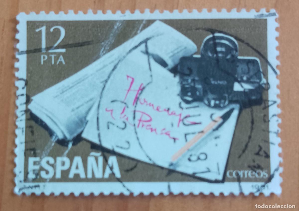 Sellos: ESPA&Ntilde;A, A&Ntilde;O 1981, ED. 2610 - 12 PTA, HOMENAJE A LA PRENSA - MAT. ID.: 27 JUL 81 S. SEBASTI&Aacute;N