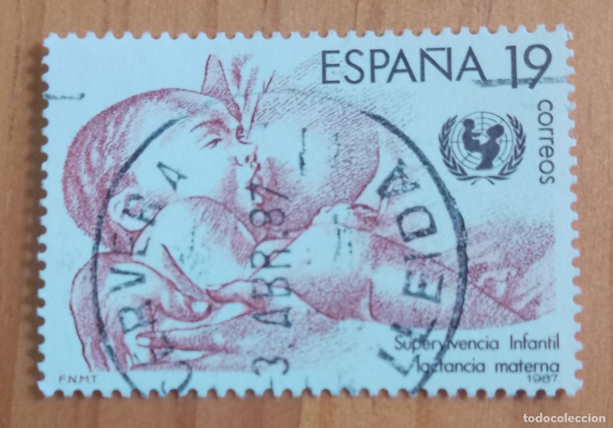 Sellos: ESPA&Ntilde;A, A&Ntilde;O 1987, ED. 2886 - SUPERVIVENCIA INFANTIL - MAT. ID.: 3.ABR.87 LLEIDA