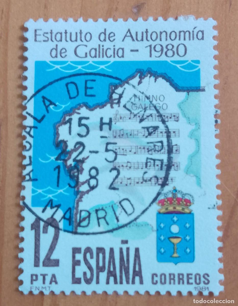 Sellos: ESPA&Ntilde;A, A&Ntilde;O 1981, ED. 2611 - 12 PTA, ESTATUTO DE GALICIA - MAT. ID.: 22.5.1982 ALCAL&Aacute; DE HENARES