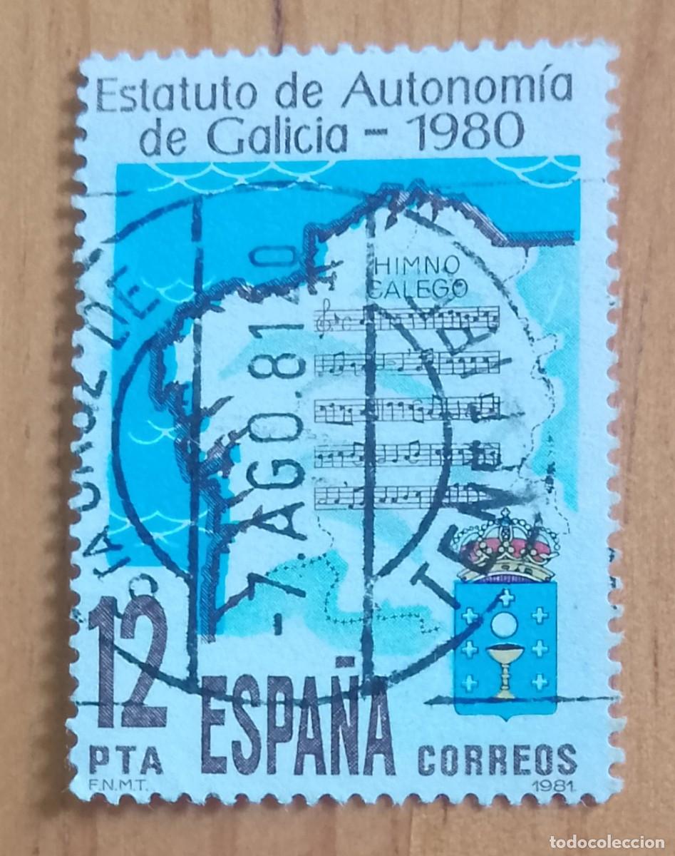 Sellos: ESPA&Ntilde;A, A&Ntilde;O 1981, ED. 2611 - 12 PTA, ESTATUTO DE GALICIA - MAT. ID.: 7.AGO.81 STA CRUZ DE TENERIFE