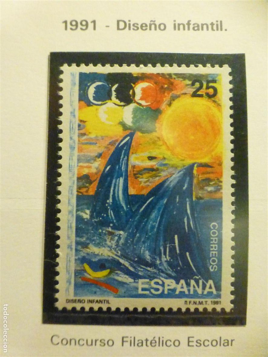 Sellos: Sello Correos Espa&ntilde;a - Edifil 3107 - A&ntilde;o 1991 - Dise&ntilde;o Infantil - 25 Pts.