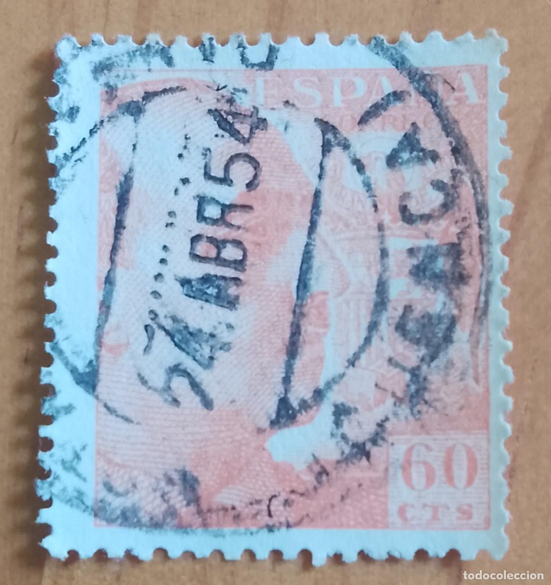 Sellos: ESPA&Ntilde;A, A&Ntilde;O 1948CUEN-55, ED. 1054 - 60 CTS, CID Y GENERAL FRANCO - MAT. ID.: 24.ABR.54 CUENCA