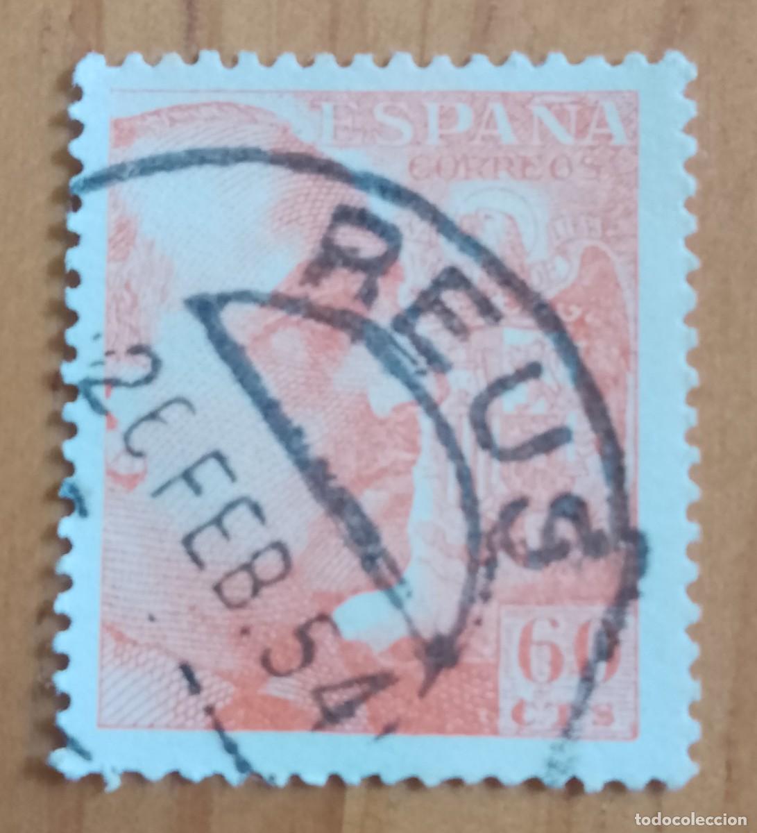 Sellos: ESPA&Ntilde;A, A&Ntilde;O 1948CUEN-55, ED. 1054 - 60 CTS, CID Y GENERAL FRANCO - MAT. ID.: 26.FEB.54 REUS