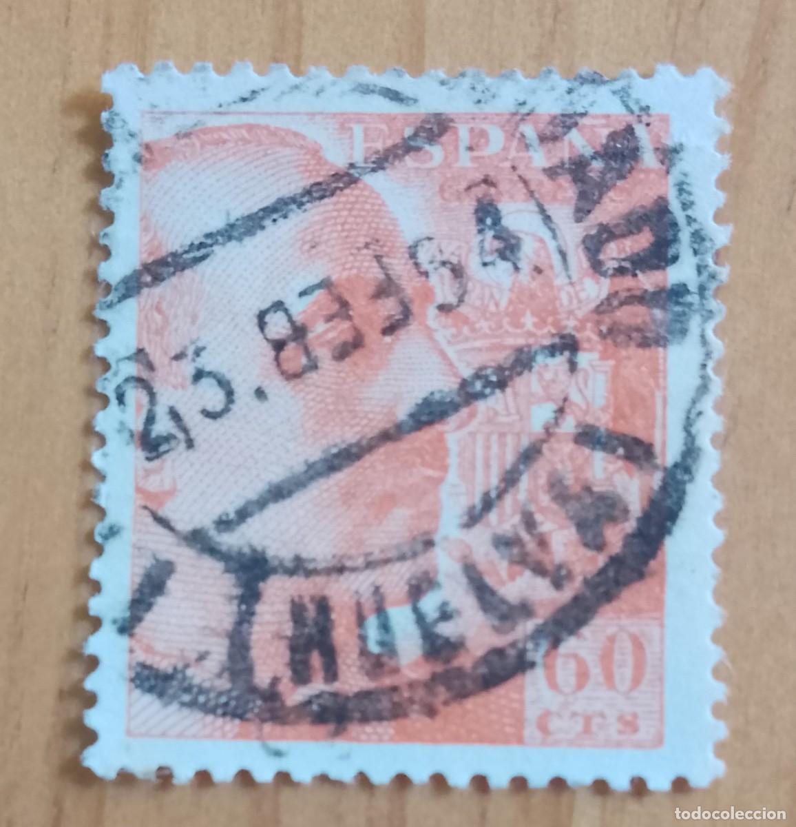 Sellos: ESPA&Ntilde;A, A&Ntilde;O 1948CUEN-55, ED. 1054 - 60 CTS, CID Y GENERAL FRANCO - MAT. ID.: 23.FEB.54 HUELVA. &iexcl;NOTA