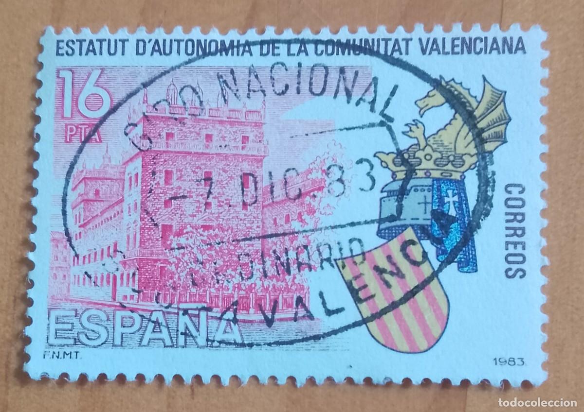 Sellos: ESPA&Ntilde;A, A&Ntilde;O 1983, ED. 2691 - AUTONOMIA VALENCIA - 16 PTA - MAT. ID. 1.DIC.83 SUC. 4 VALENCIA
