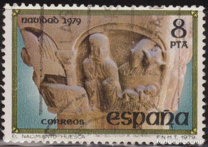 Sellos: Espa&ntilde;a 1979 Edifil 2550 Sello &ordm; Navidad Christmas San Pedro el Viejo (Huesca) El Nacimiento