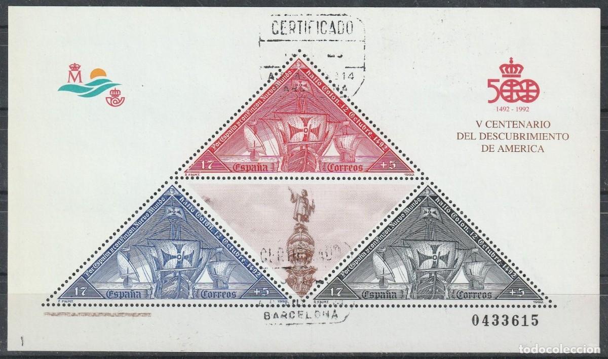 Sellos: ESPA&Ntilde;A 1992 - V CENTENARIO DEL DESCUBRIMIENTO DE AMERICA - EDIFIL N&ordm; 3163 usado