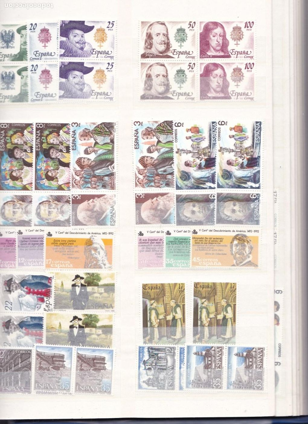 Sellos: Z(47/51)- Lote Series A&ntilde;os 80/90 . ** Sin Fijasellos LUJO. Ver 5 Im&aacute;genes