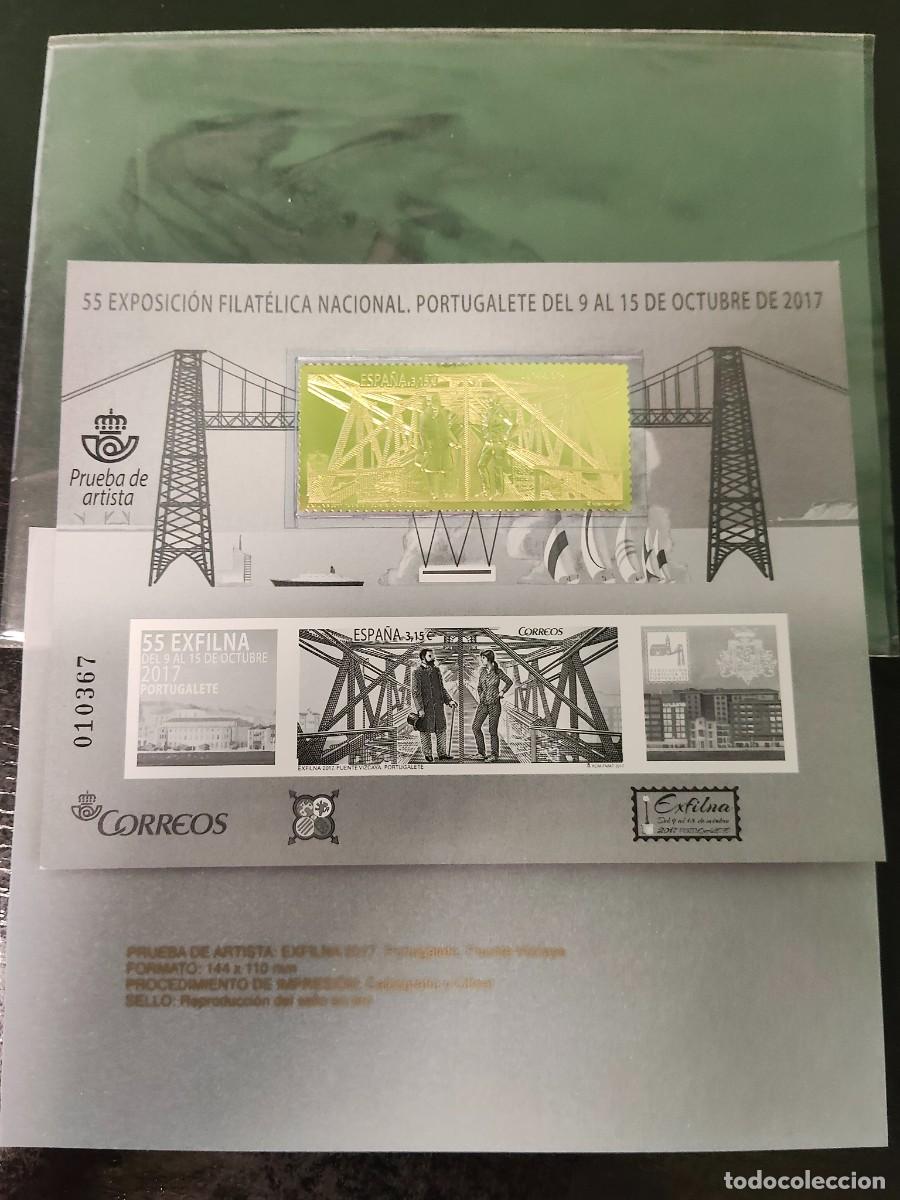 Sellos: Sello en plata dorada Aniversario 55 exposicion filatelia nacional de portugalete.a&ntilde;o 2017