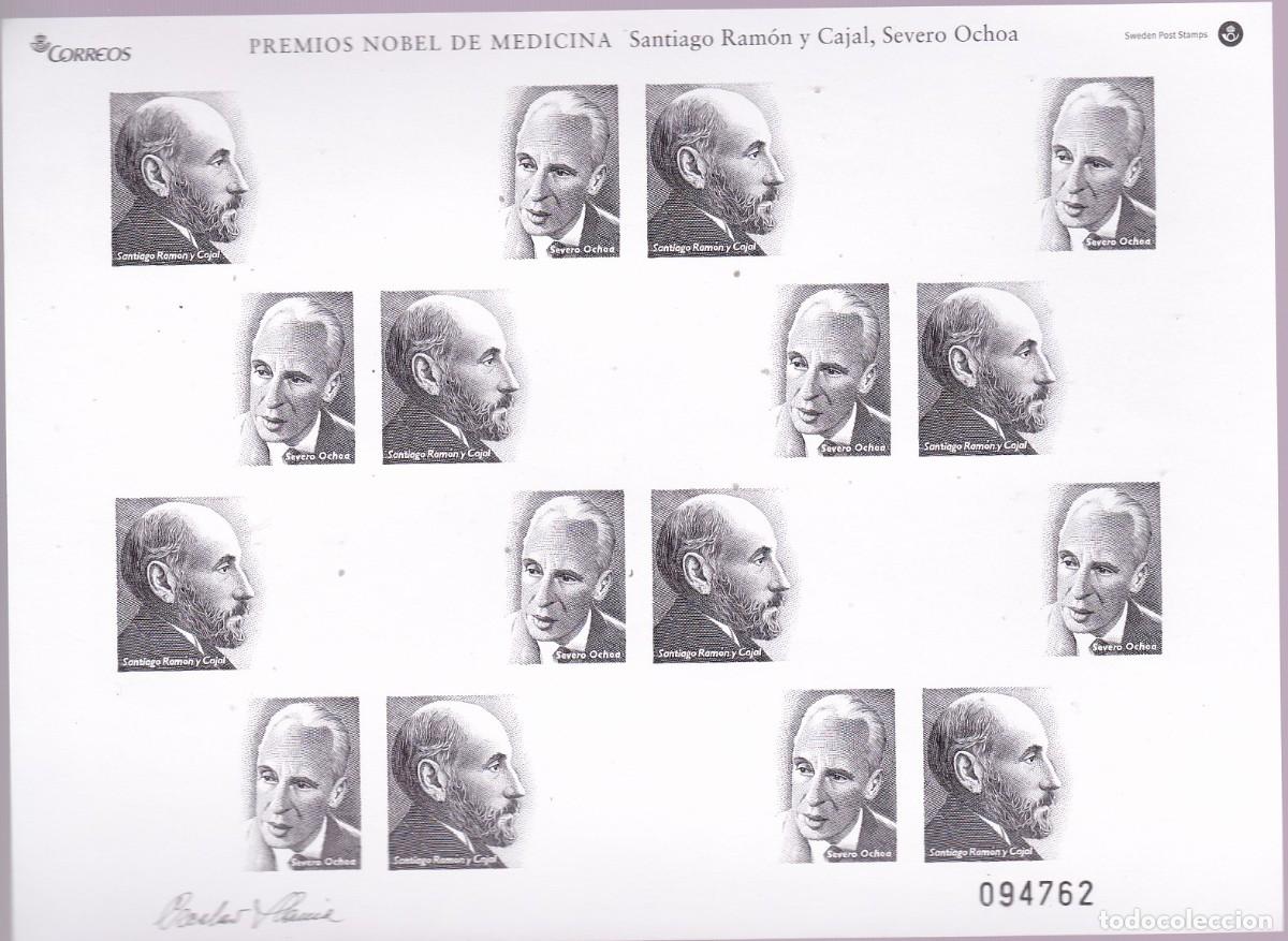 Sellos: PREMIOS NOBEL MEDICINA RAMON Y CAJAL SEVERO OCHOA PRUEBA HOJITA 2004 UNICO!!