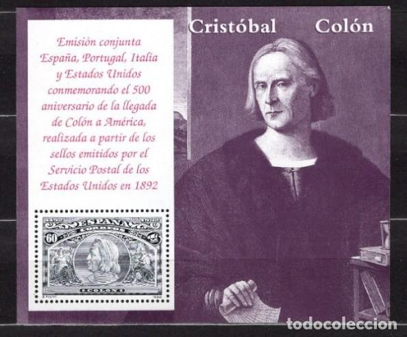 Sellos: ESPA&Ntilde;A 1992 - COLON Y EL DESCUBRIMIENTO - EDIFIL 3204** HOJITA BLOQUE