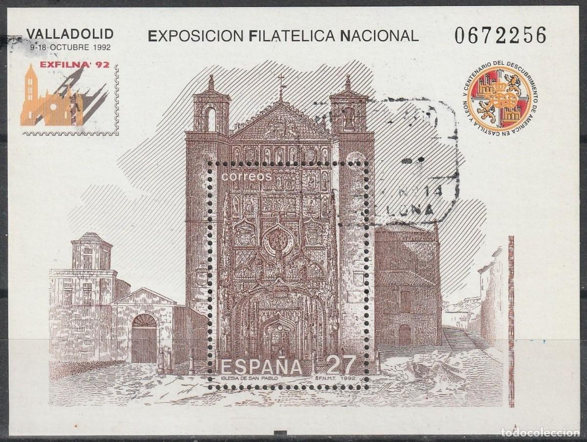 Stamps: ESPA&Ntilde;A 1992 - EXPOSICION EXFILNA-92 - EDIFIL N&ordm; 3222 HOJITA BLOQUE USADA