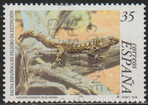 Stamps: Espa&ntilde;a 1999 Edifil 3614 Sello &ordm; Fauna Espa&ntilde;ola en peligro extinci&oacute;n Lagarto gigante de El Hierro