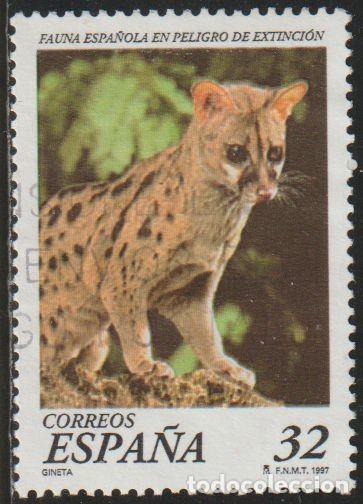 Sellos: Espa&ntilde;a 1997 Edifil 3469 Sello &ordm; Fauna en Peligro Extinci&oacute;n Gineta (Genetta Genetta) Michel 3312