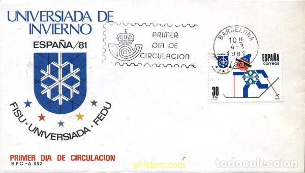 Sellos: 281682 MNH ESPA&Ntilde;A 1981 JUEGOS MUNDIALES UNIVERSITARIOS DE INVIERNO. UNIVERSIADA 81
