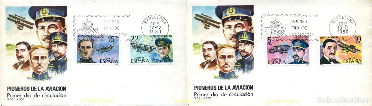 Sellos: 281684 MNH ESPA&Ntilde;A 1980 PIONEROS DE LA AVIACION
