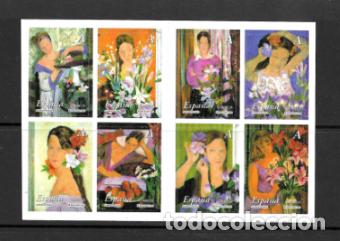 Sellos: ESPA&Ntilde;A 2003. CARNET LA MUJER Y LAS FLORES. EDIFIL 4003 - 4010