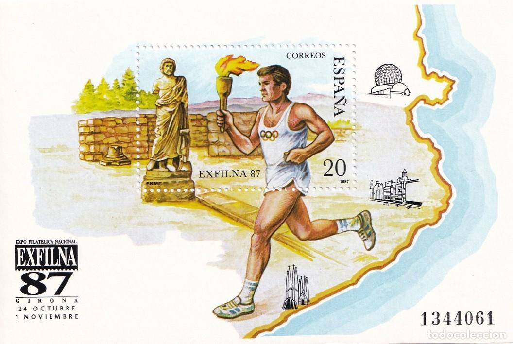 Sellos: HB 1987 - Edifil 2918 - Exfilna 87 - Exposici&oacute;n Filat&eacute;lica Nacional Girona - Hoja bloque - Hojita