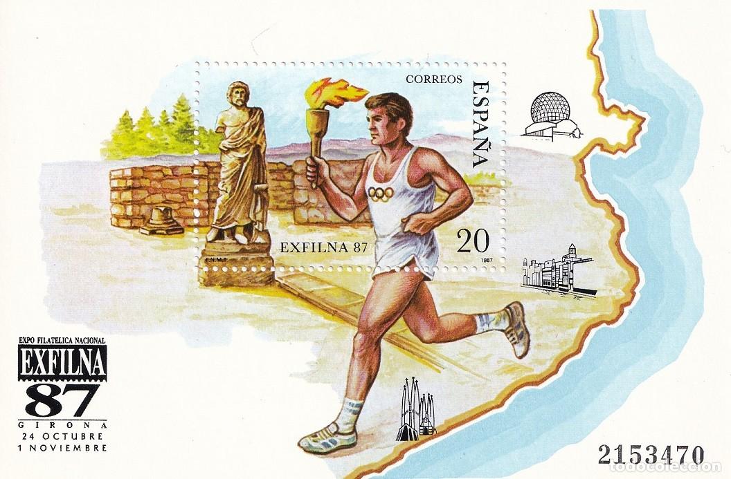 Selos: HB 1987 - Edifil 2918 - Exfilna 87 - Exposici&oacute;n Filat&eacute;lica Nacional Girona - Hoja bloque - Hojita