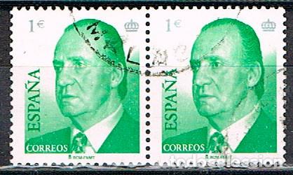 Sellos: Edifil n&ordm; 3863, EL REY JUAN CARLOS I, SERIE BASICA, USADO EN PAREJA