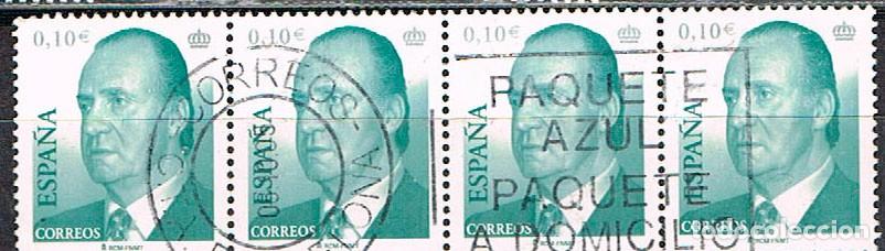 Sellos: Edifil n&ordm; 3859, EL REY JUAN CARLOS I, SERIE BASICA, USADO EN TIRA DE 4