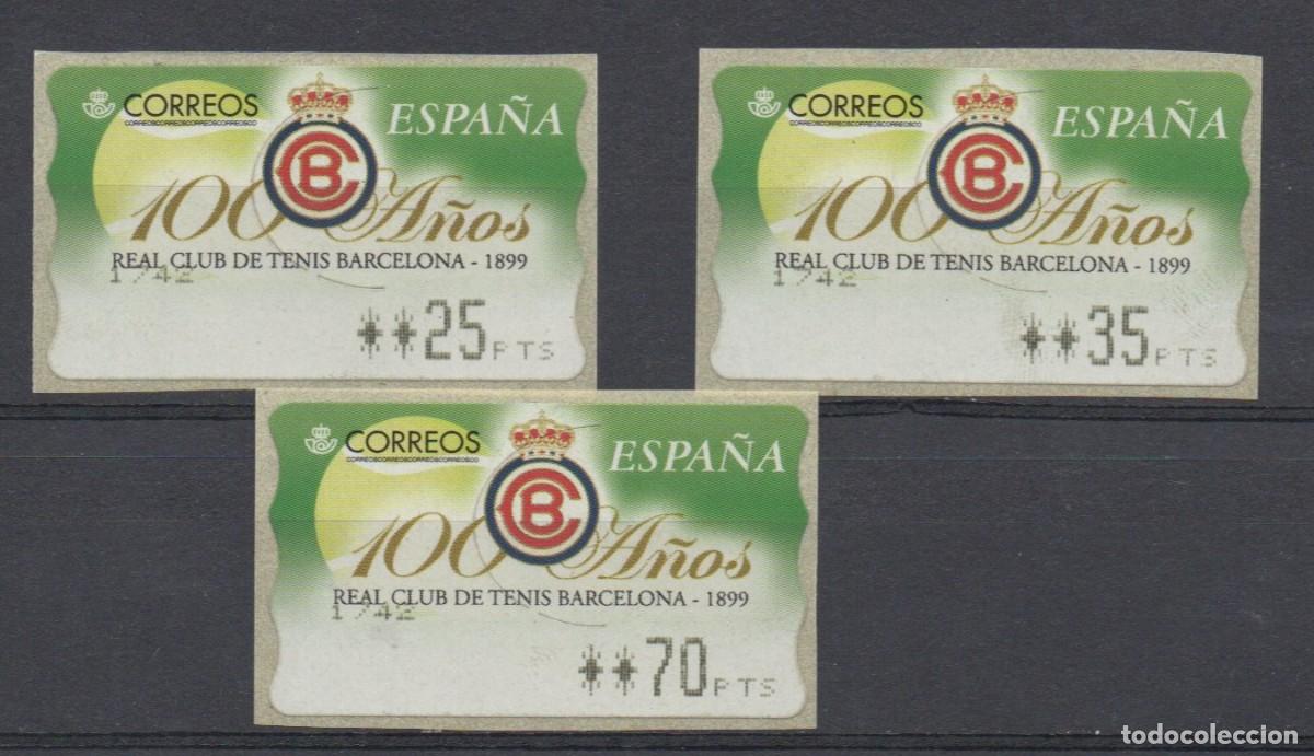 Francobolli: ATMs 100 A&Ntilde;OS REAL CLUB DE TENIS DE BARCELONA A&Ntilde;O 1999 4 DIGITOS