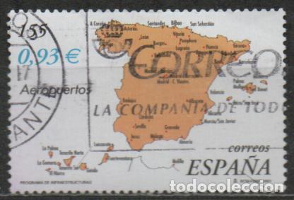 Sellos: Edifil n&ordm; 3855 D, 150 A&Ntilde;OS DELINISTERIOD E FOENTO, AEROPUERTOS, USADO