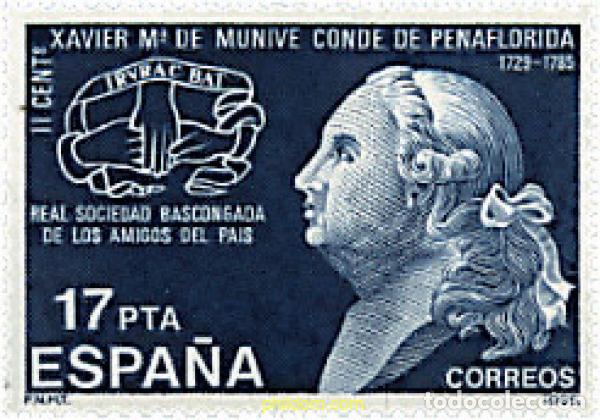 Sellos: 85754 MNH ESPA&Ntilde;A 1985 2 CENTENARIO DE LA MUERTE DE XAVIER MARIA DE MUNIVE, CONDE DE PE&Ntilde;AFLORIDA