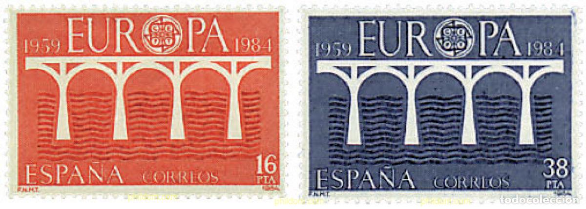 Sellos: 85640 MNH ESPA&Ntilde;A 1984 EUROPA CEPT. 25 ANIVERSARIO DE LA CEPT