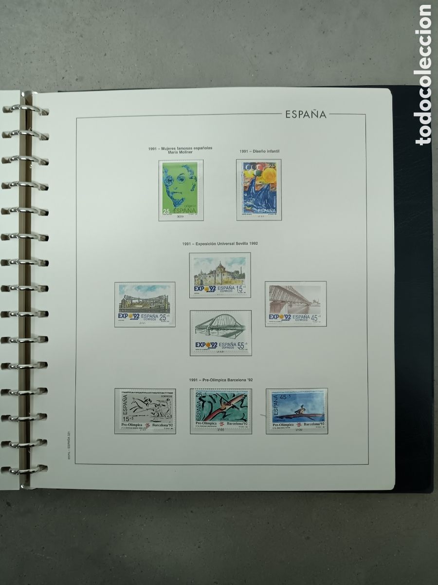 Timbres: A&Ntilde;O COMPLETO 1991 - SELLOS ESPA&Ntilde;A EN 8 HOJAS EDIFIL Y FILOESTUCHES MNH **
