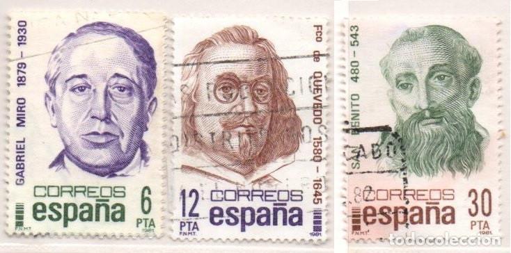 Timbres: SERIE SELLOS ESPA&Ntilde;A REY 1981 PERSONAJES USADOS N&ordm; 2618-20 COMPLETA