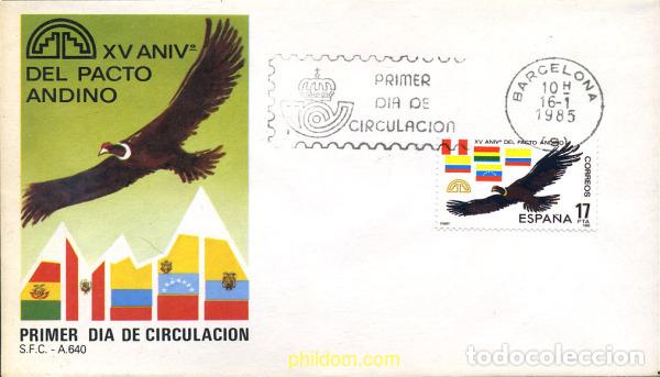 Sellos: 261028 MNH ESPA&Ntilde;A 1985 15 ANIVERSARIO DEL PACTO ANDINO
