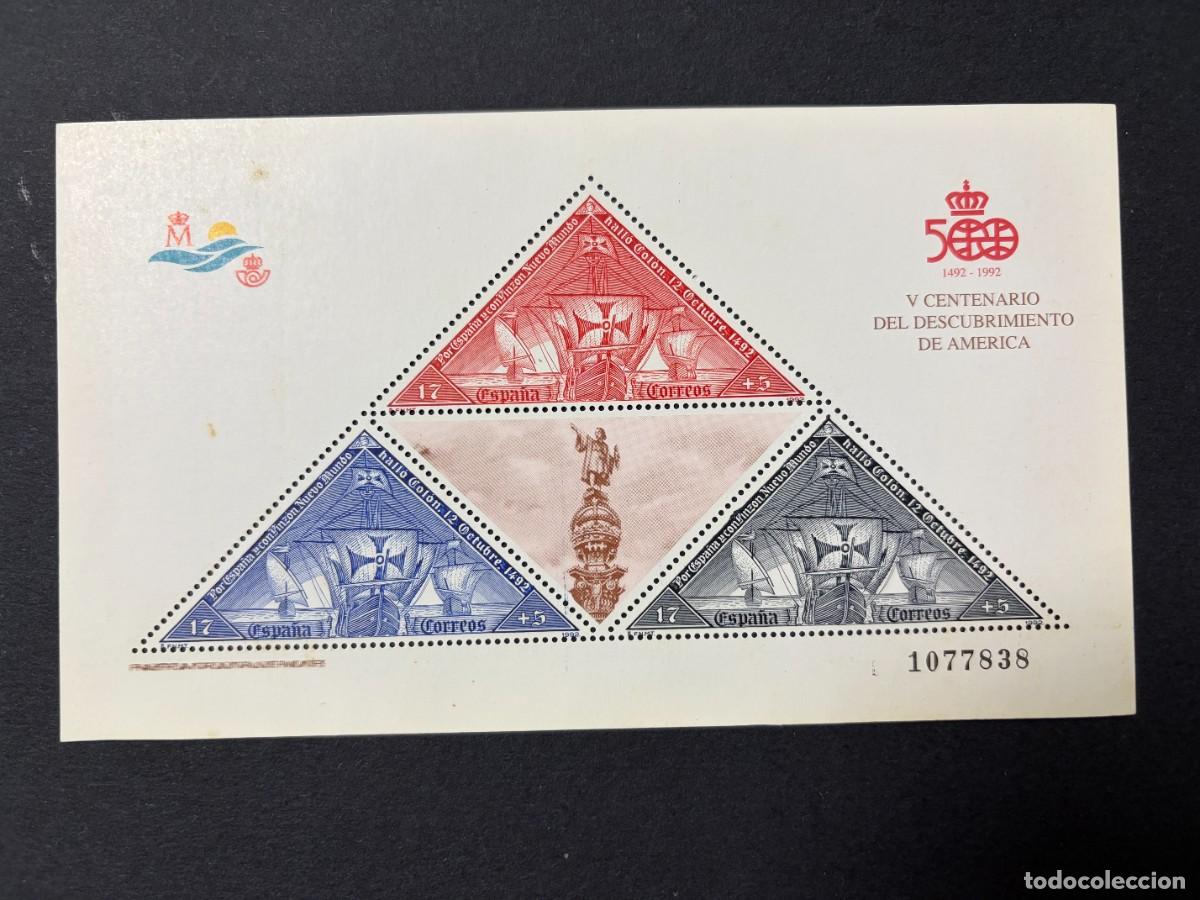 Sellos: ESPA&Ntilde;A, 1992. EDIFIL 3163. HOJITA. V CENTENARIO DESCUBRIMIENTO DE AM&Eacute;RICA. NUEVO. SIN FIJASELLOS