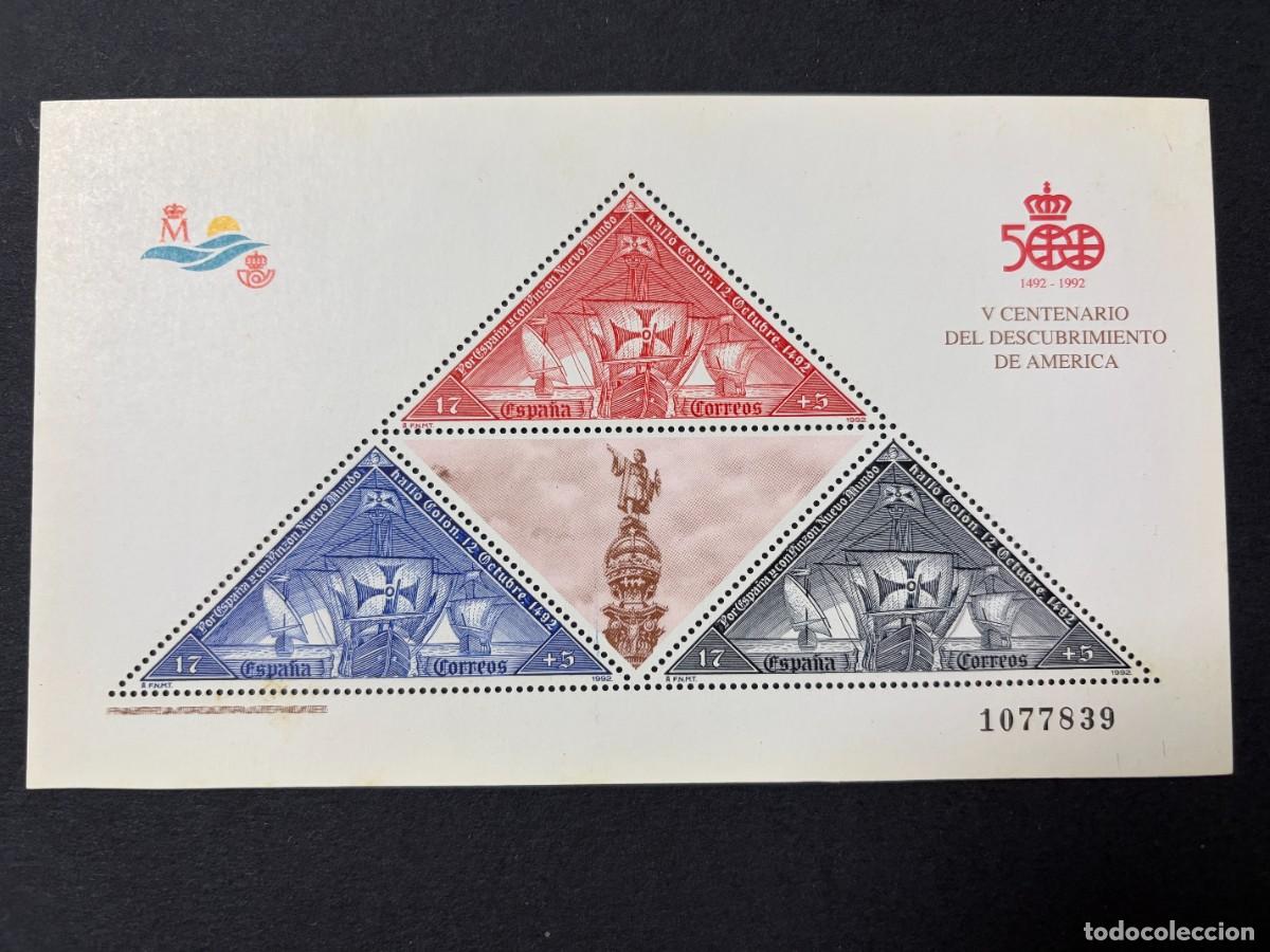 Sellos: ESPA&Ntilde;A, 1992. EDIFIL 3163. HOJITA. V CENTENARIO DESCUBRIMIENTO DE AM&Eacute;RICA. NUEVO. SIN FIJASELLOS