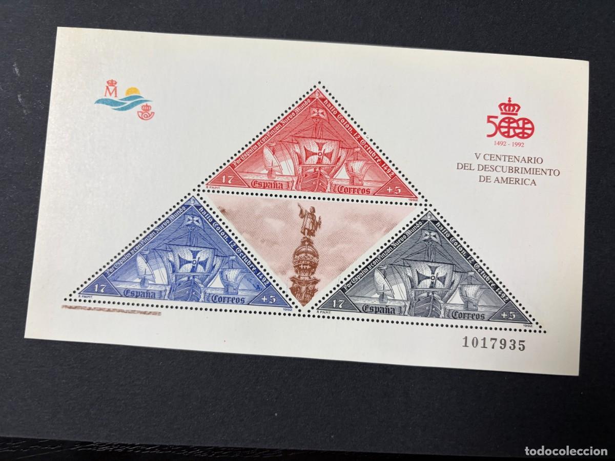 Sellos: ESPA&Ntilde;A, 1992. EDIFIL 3163. HOJITA. V CENTENARIO DESCUBRIMIENTO DE AM&Eacute;RICA. NUEVO. SIN FIJASELLOS
