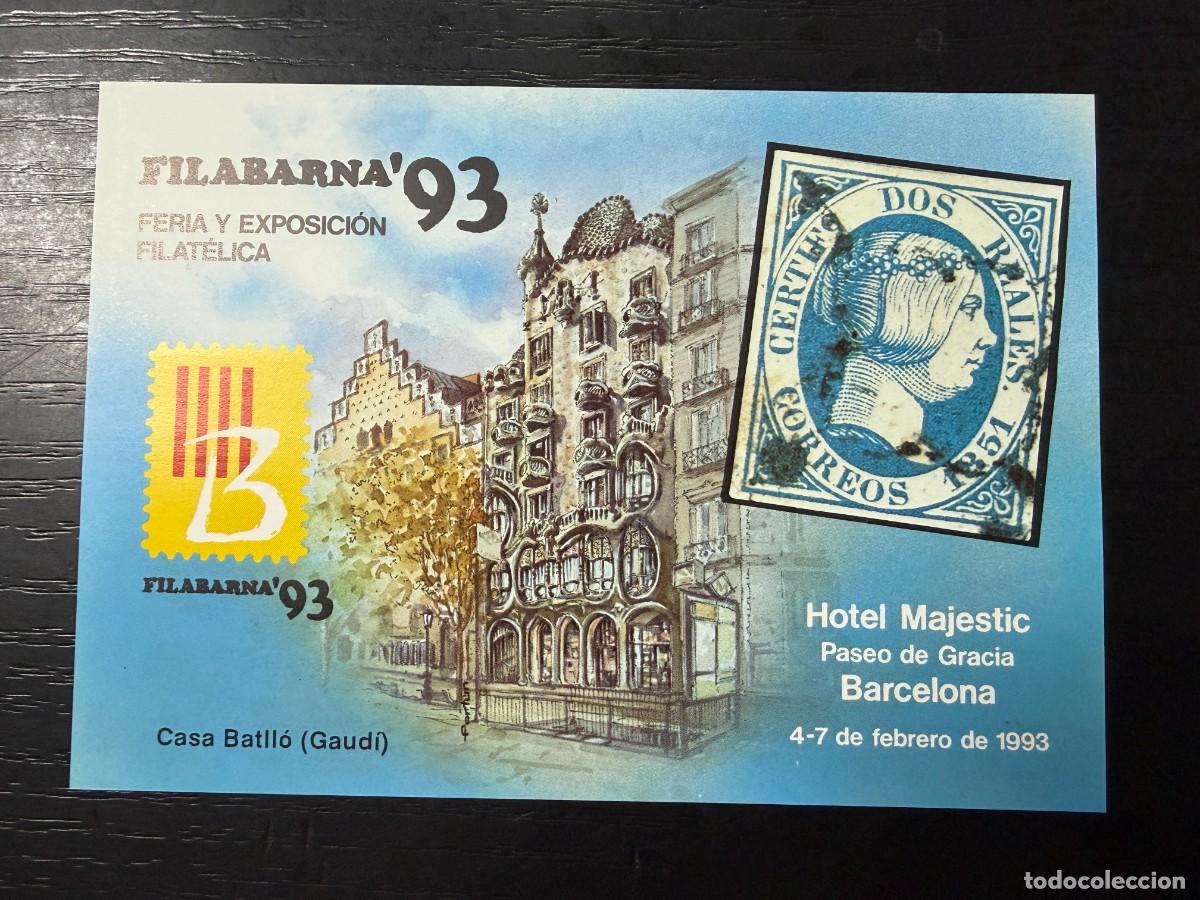 Sellos: ESPA&Ntilde;A, 1993. EDIFIL 124. HOJA RECUERDO FILABARNA 93. NUEVO. SIN FIJASELLOS
