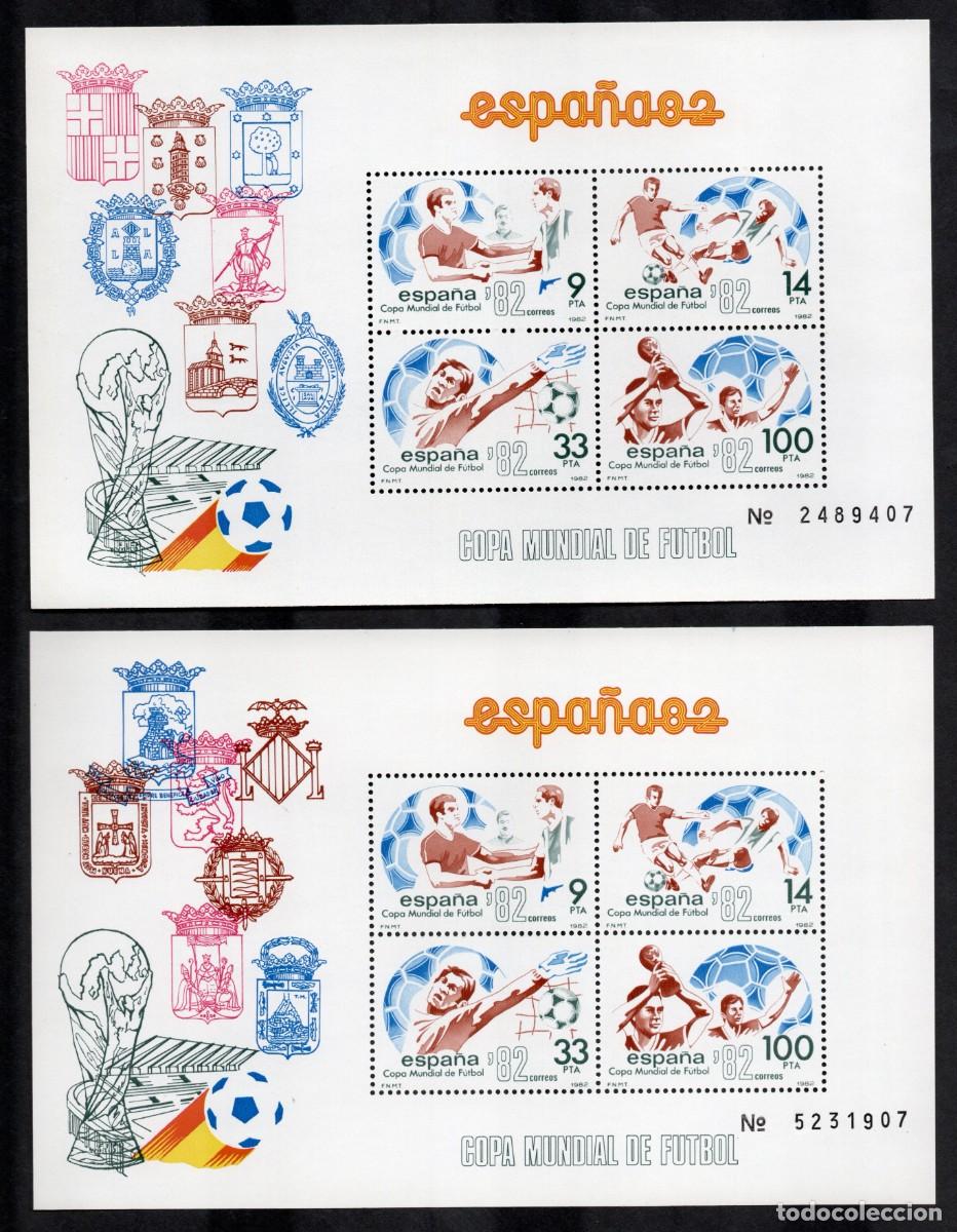 Sellos: HOJAS BLOQUE NUEVAS ESPA&Ntilde;A - COPA MUNDIAL F&Uacute;TBOL ESPA&Ntilde;A'82. EDIFIL 2664/65